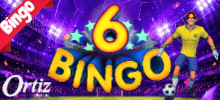 Diviértase al estilo americano con el juego que hizo furor en Norte América. <br/>
Con hasta 4 cartones y 24 números en cada uno alegrará sus días y noches.  <br/>
El juego más parecido al bingo clásico, comienza con el sorteo de 44 bolas, hasta 7 bolas extras y así más posibilidades de ganar.  <br/>
Venga a conocer Six Bingo, reciba hasta 10 premios y un acumulado. Comience ya!
